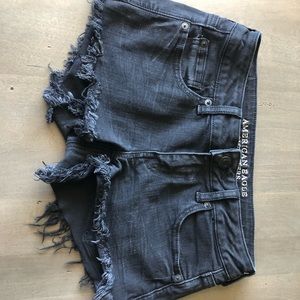 Black short shorts (normal waist length)